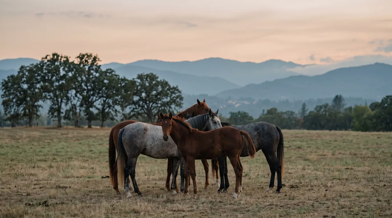 Chevaux en liberté, Poney Club Les Lavandes, Drôme